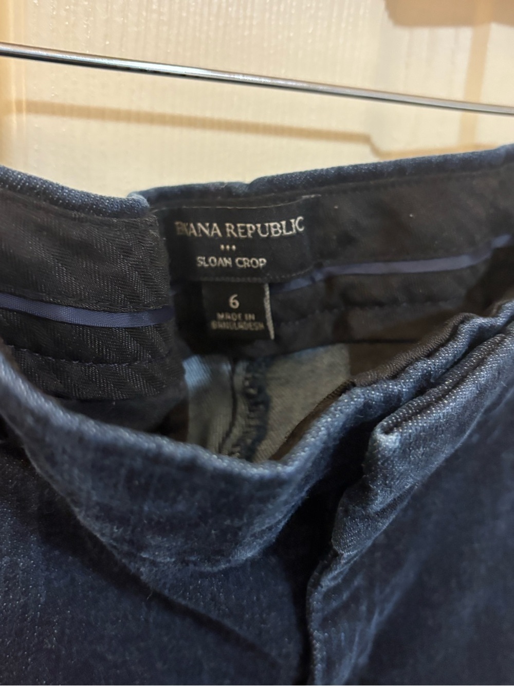 Banana Republic Sloan Crop Pants Navy Stretch Tailored Size 6 - Picture 5 of 6